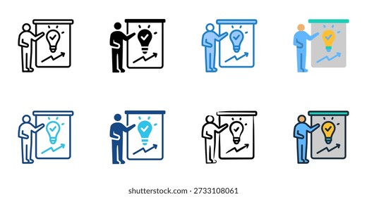 Os ícones do Pitch Deck definem várias coleções de estilos. Traço editável 
