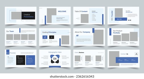 Pitch Deck Presentation Template, verwendet für moderne Präsentationen, Unternehmensprofile, Geschäftsberichte, Pech Decks, Vorschläge, Portfolios, Business und Marketing