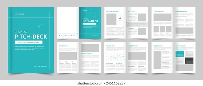 Pitch Deck Template, Company Profile, Corporate Brochure, Print Ready