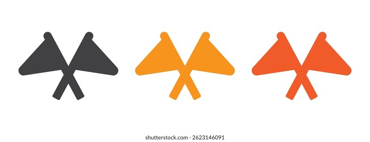 pitch flag icon set eps 10