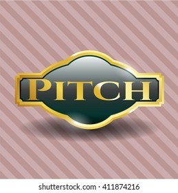 Pitch golden badge or emblem