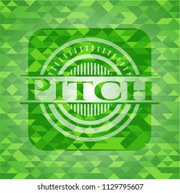 Pitch green emblem with mosaic background