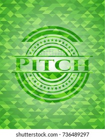 Pitch green emblem with mosaic background