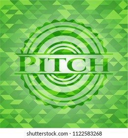 Pitch green emblem with triangle mosaic background