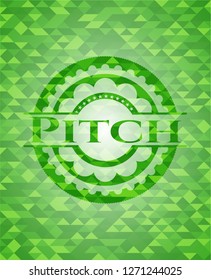 Pitch green emblem with triangle mosaic background