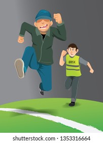pitch invader in football game -vector