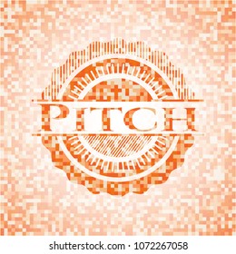 Pitch orange mosaic emblem
