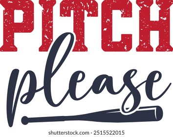 Pitch Please, Baseball Cut File, Softball Silhouette