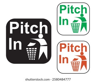 Pitch In (Recycle icon) vector Design