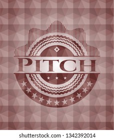 Pitch red geometric emblem. Seamless.