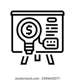 pitch technical sales engineer line icon vector. pitch technical sales engineer sign. isolated contour symbol black illustration