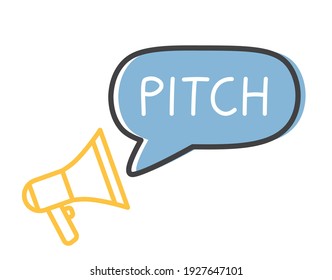 pitch word and megaphone icon - vector illustration - Shutterstock ID 1927647101