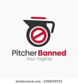 Pitcher Banned Logo Design Template. Good for Business, Agency, Community and Organization