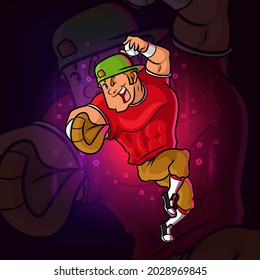 Der Pitcher des Baseballspielers spielt die Inspiration des Ball-Begleitlogos