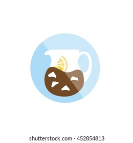 pitcher cola lemon vector icon
