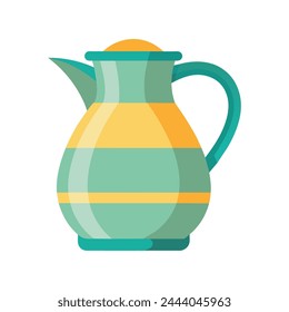 Pitcher flat vector illustration on white background.