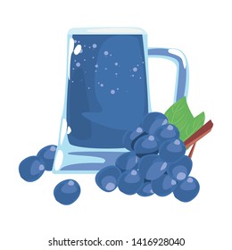 pitcher with fresh juice fruit