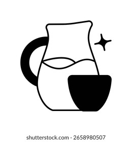Pitcher glyph icon with white background vector stock illustration