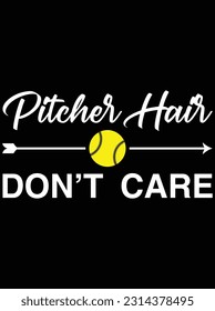 Pitcher hair don't care vector art design, eps file. design file for t-shirt. SVG, EPS cuttable design file