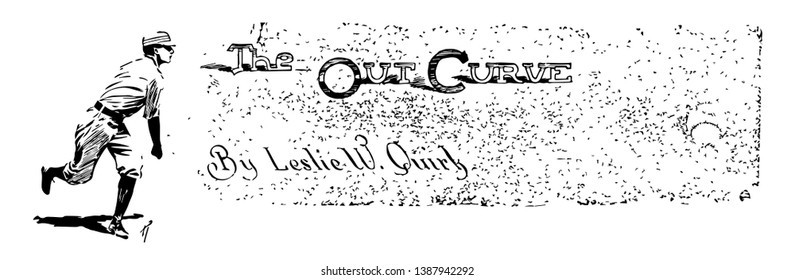 A pitcher has just thrown the baseball towards the batter, vintage line drawing or engraving illustration.