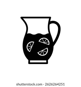 Pitcher of Iced Tea with Lemon Wedges Icon