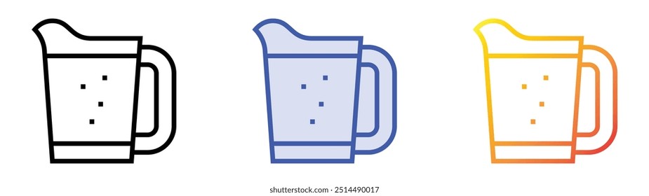 pitcher icon. Linear, Blue Fill and Gradient Style Design Isolated On White Background