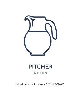 Pitcher icon. Pitcher linear symbol design from Kitchen collection. Simple outline element vector illustration on white background