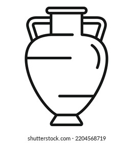Pitcher icon outline vector. Vase pot. Ceramic vessel
