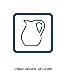 pitcher icon Rounded squares button, on white background 