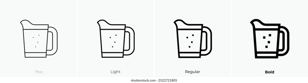 pitcher icon. Thin, Light Regular And Bold style design isolated on white background