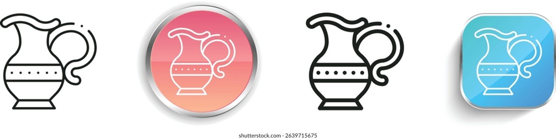 pitcher icon. Thin Linear, Regular and Button Style Design Isolated On White Background