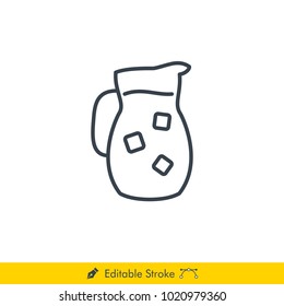 Pitcher Icon / Vector - In Line / Stroke Design