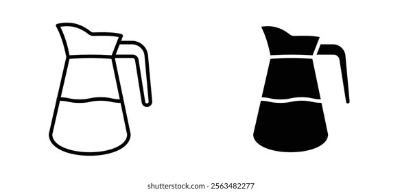 Pitcher icons in outline and fill. vector illustration for ui.