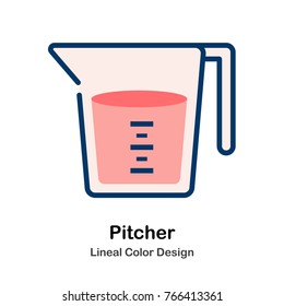 Pitcher Leneal Color Vector Illustration
