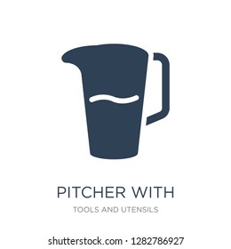 pitcher with levels icon vector on white background, pitcher with levels trendy filled icons from Tools and utensils collection, pitcher with levels vector illustration