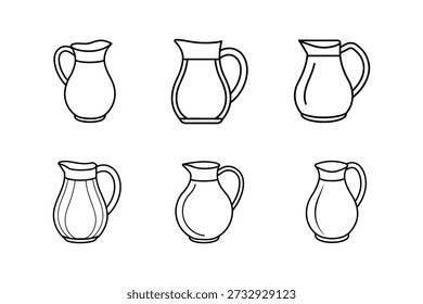 pitcher line art vector illustration outline isolated