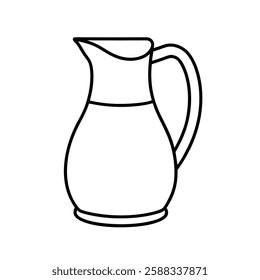 pitcher line art vector on white background