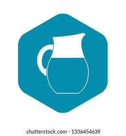 Pitcher of milk icon in simple style isolated on white background