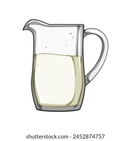 Krug Milchkrug Cartoon. Kuhflüssigkeit, Frühstückskühlschrank, Gallon Creamer Krug Zeichen. Isoliertes Symbol Vektorillustration