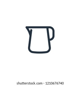 Pitcher, milk jug isolated icon on white background, 400 coffee set, logo and sign