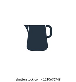 Pitcher, milk jug isolated icon on white background, 400 coffee set, logo and sign