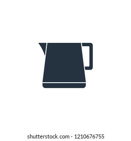 Pitcher, milk jug isolated icon on white background, 400 coffee set, logo and sign