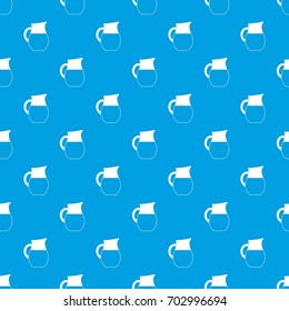 Pitcher of milk pattern repeat seamless in blue color for any design. Vector geometric illustration