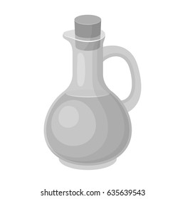 Pitcher with olive oil.Olives single icon in monochrome style vector symbol stock illustration web.