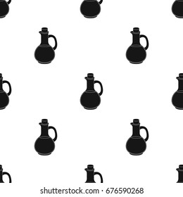 Pitcher with olive oil.Olives single icon in black style vector symbol stock illustration web.