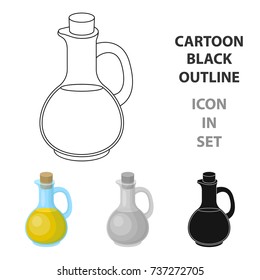 Pitcher with olive oil.Olives single icon in cartoon style vector symbol stock illustration web.