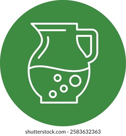 Pitcher Outline Circle Style Icon Design