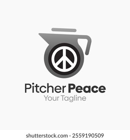 Pitcher Peace Logo Design Template. Good for Business, Agency, Community and Organization.