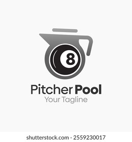 Pitcher Pool Logo Design Template. Good for Business, Agency, Community and Organization.