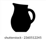 Pitcher silhouette vector art white background